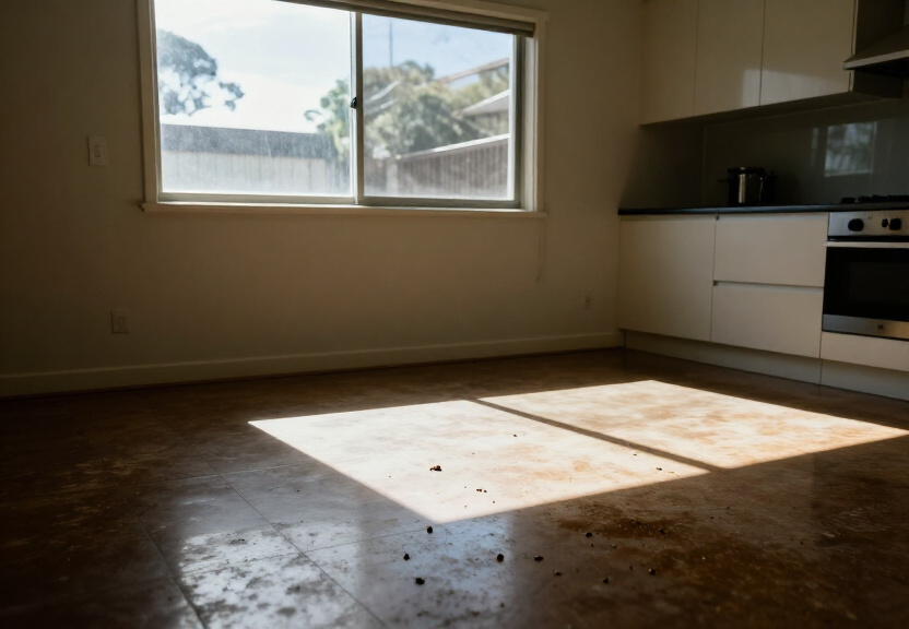Rodent droppings and damage in a Dural garage before treatment