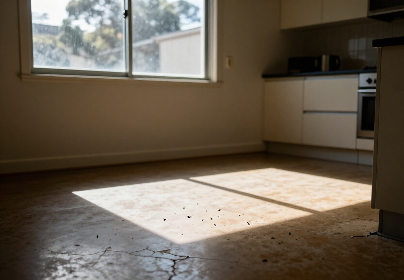 Cockroaches in a Dural kitchen before treatment